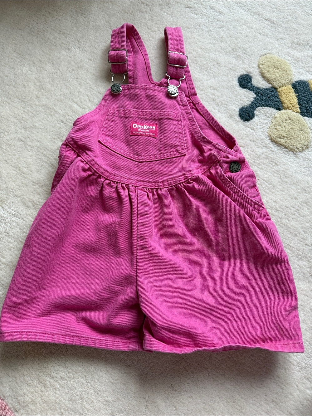 OshKosh B'gosh Bright Pink Shortalls with Front Pocket